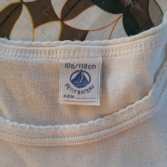 Set of 3 Petit bateau white long-sleeve tshirts 8/10 - Picture 3 of 6
